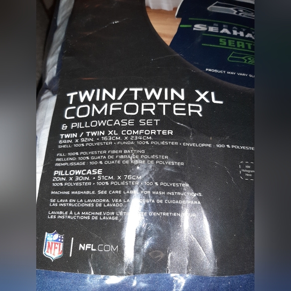 NFL Twin XL 2pc Comforter Set Seattle Seahawks - Picture 2 of 4